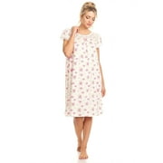 Lati Fashion Women Nightgowns Short Sleeve Female Nightgowns \u0026 Sleepshirts Pink Size X-Large